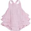 BALLET SOLID MUSLIN RUFFLE SUNSUIT, Pink - Rompers - 1 - thumbnail