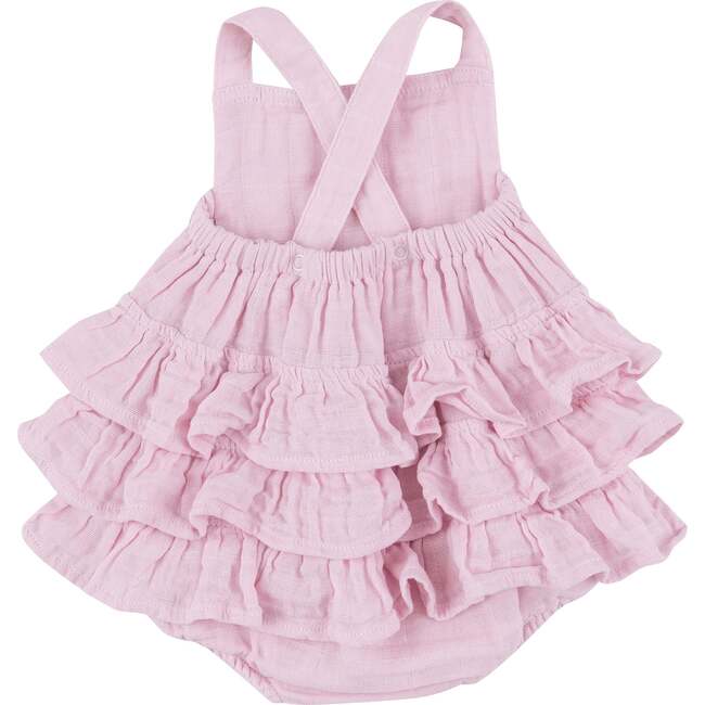 BALLET SOLID MUSLIN RUFFLE SUNSUIT, Pink - Rompers - 2
