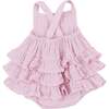BALLET SOLID MUSLIN RUFFLE SUNSUIT, Pink - Rompers - 2