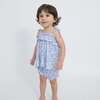 Blue Calico Floral RUFFLE TOP & BLOOMER, Blue - Dresses - 2