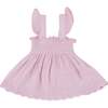 BALLET SOLID MUSLIN RUFFLE STRAP SMOCKED TOP AND DIAPER COVER, Pink - Dresses - 3