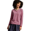 Women's Striped Top, Pink Thick/Navy Thin - Base Layers - 1 - thumbnail