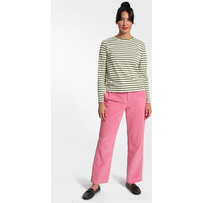 Womne's Striped Top, Oyster Thick/Green Thin - Base Layers - 3