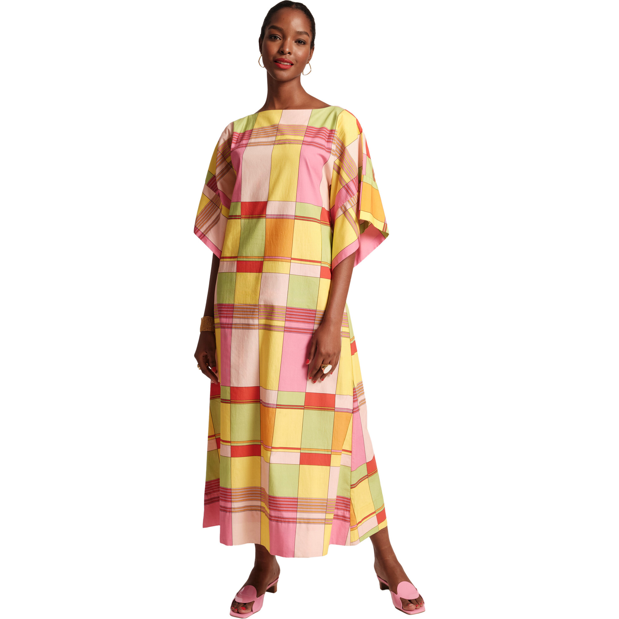 Women's Spinnaker Dress Colorblock Plaid, Yellow Multi - Dresses - 1