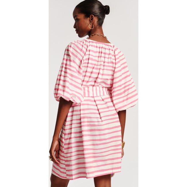 Women's Bliss Mini Dress Painterly Stripe, Pink/White - Dresses - 3