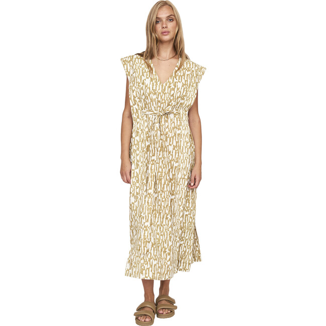Women's Laguna V-Neck Sleeveless Midi Dress, Driftwood