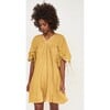 Women's Malta V-Neck Pull String Sleeve Coverup Dress, Gilded - Dresses - 7