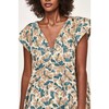 Women's Komodo Hand Block-Print Deep-V-Neck Dress, Plumeria - Dresses - 6