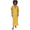 Women's Curacao Deep V-Neck Piped Caftan, Gilded - Dresses - 1 - thumbnail