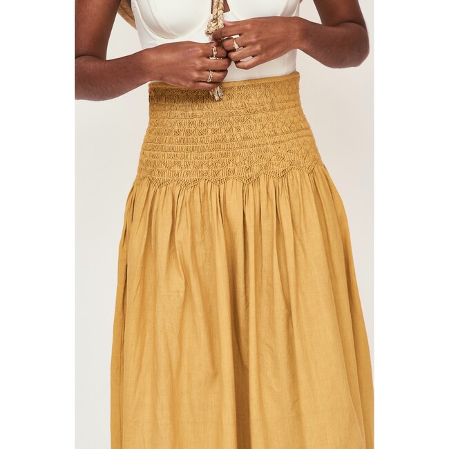 Women's Savannah Smocked Long Skirt, Gilded - Skirts - 6