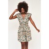 Women's Komodo Hand Block-Print Deep-V-Neck Dress, Plumeria - Dresses - 7