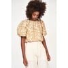 Women's Andaman Puff Sleeve Bubble Top, Driftwood - Blouses - 2