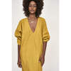 Women's Curacao Deep V-Neck Piped Caftan, Gilded - Dresses - 2