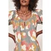 Women's Capri Bubble Sleeve Dress, Waterlily - Dresses - 3