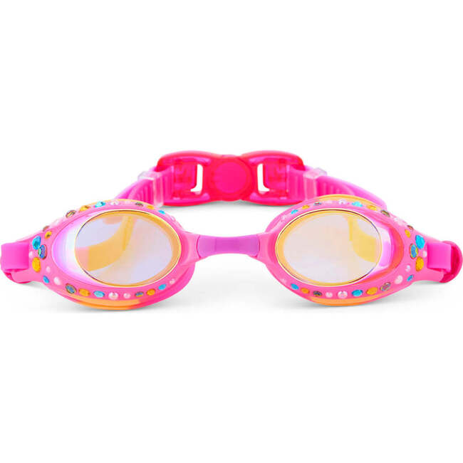 Tropical Tanzanite Rhinestone Youth Swim Goggle, Pink