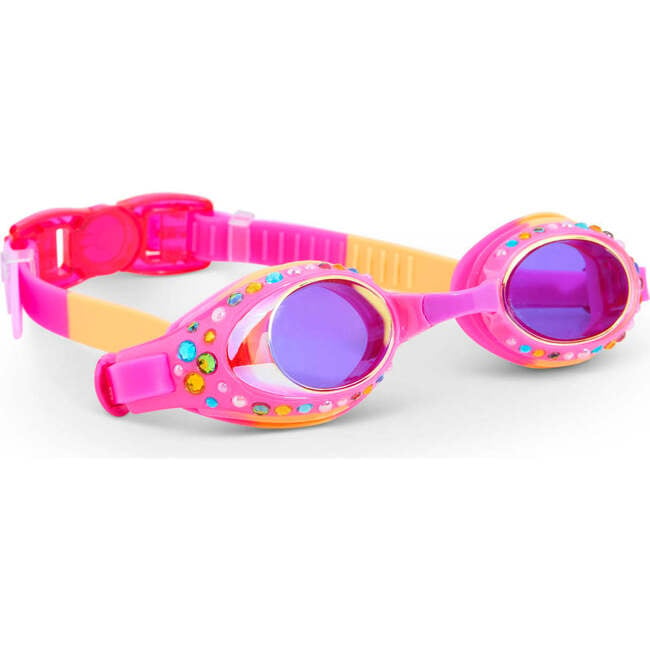 Tropical Tanzanite Rhinestone Youth Swim Goggle, Pink - Swim Goggles - 2