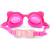 Dark Pink Rhinestone Cat Frame Swim Goggle, Pink - Swim Goggles - 3