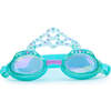 Blue Glitter Princess Crown Youth Swim Goggles, Blue - Swim Goggles - 1 - thumbnail