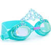 Blue Glitter Princess Crown Youth Swim Goggles, Blue - Swim Goggles - 2