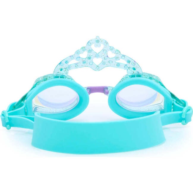 Blue Glitter Princess Crown Youth Swim Goggles, Blue - Swim Goggles - 3