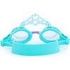 Blue Glitter Princess Crown Youth Swim Goggles, Blue - Swim Goggles - 3