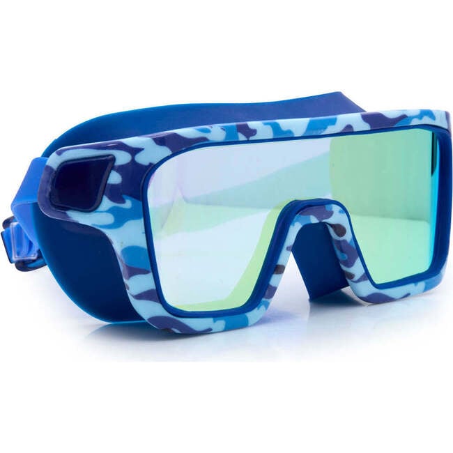 Battleship Blue Camo Youth Novelty Swim Goggle, Blue - Swim Goggles - 2