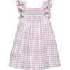 Greta Frilly Gingham Dress, Blue Pink - Dresses - 1 - thumbnail