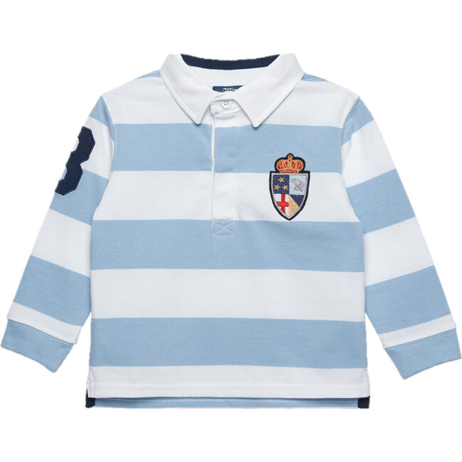 Little Nicholas Rugby Shirt , Pale Blue Stripe