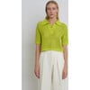 Women's Nina Polo Collar Sweater, Neon Lime - Polo Shirts - 3