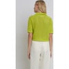 Women's Nina Polo Collar Sweater, Neon Lime - Polo Shirts - 5