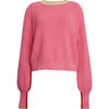 Women's Layla Color-Block Sweater, Taffy Pink, Tomato & Sand Combo - Sweaters - 1 - thumbnail