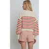 Women's Layla Blouson Sleeve Stripe Sweater, Ivory & Tomato - Sweaters - 5