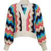 Women's Luna Vertical Chevron Stitch Cardigan, Multicolors - Cardigans - 1 - thumbnail