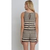 Women's Lara Stripe Crochet Short, Ivory, Black & Sand - Shorts - 5