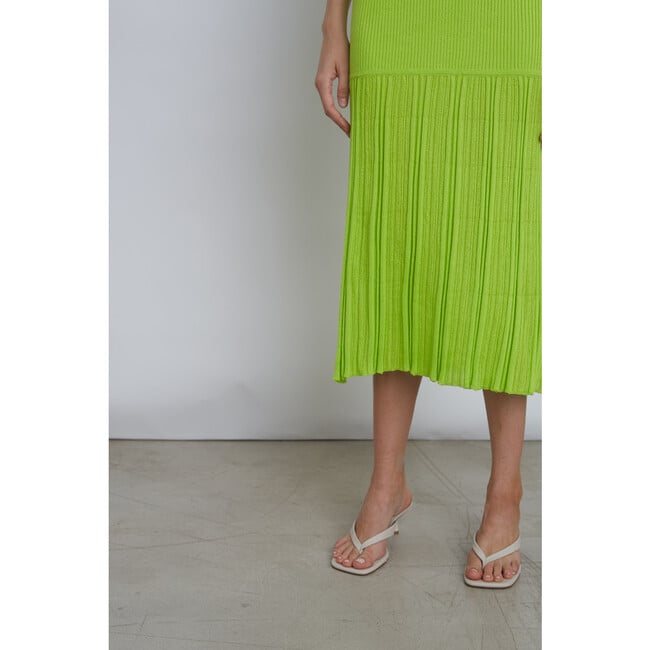 Women's Angelina Slim-Rib Tank Dress, Neon Lime - Dresses - 5