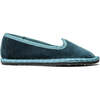 Velvet Contrast Slip Ons, Emerald - Slip Ons - 1 - thumbnail