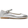 Glitter and Leather Ankle Mary Janes, Silver - Mary Janes - 1 - thumbnail