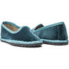 Velvet Contrast Slip Ons, Emerald - Slip Ons - 2