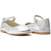 Glitter and Leather Ankle Mary Janes, Silver - Mary Janes - 2