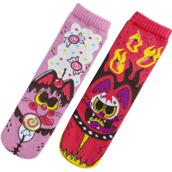 Purrty Sweet & Feline Spicy CATtitudes Mismatched Cats Socks
