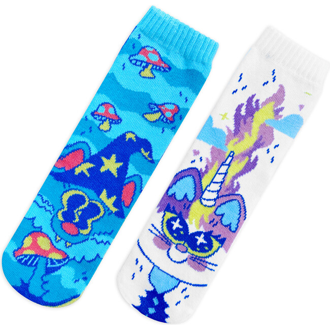 Abra & Catabra Magic Themed Mismatched Cats Socks