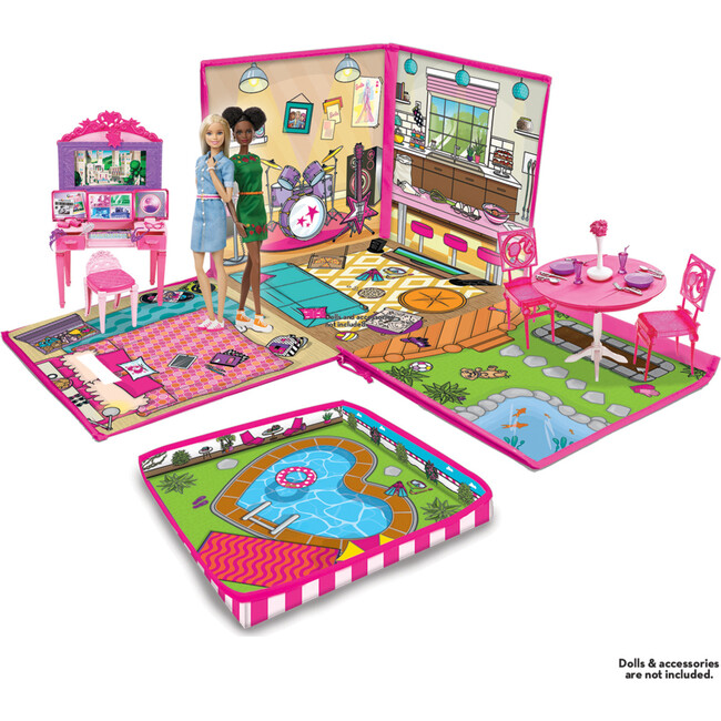 ZipBin Barbie Dreamhouse Toy Storage Box & Playmat - Dollhouses - 7