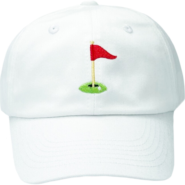 Golf Flag Baseball Hat, White