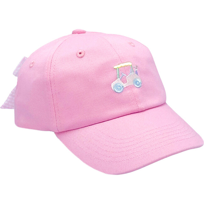 Rainbow Golf Cart Bow Baseball Hat, Pink