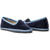 Velvet Contrast Slip Ons, Navy - Slip Ons - 2