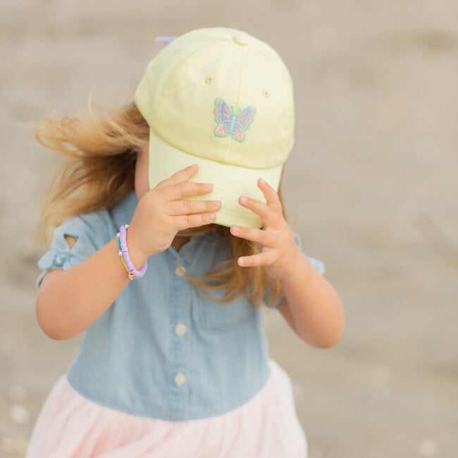 Butterfly Bow Baseball Hat, Yellow - Hats - 2