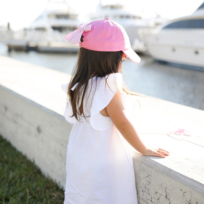 Princess Crown Bow Baseball Hat, Magenta - Hats - 3