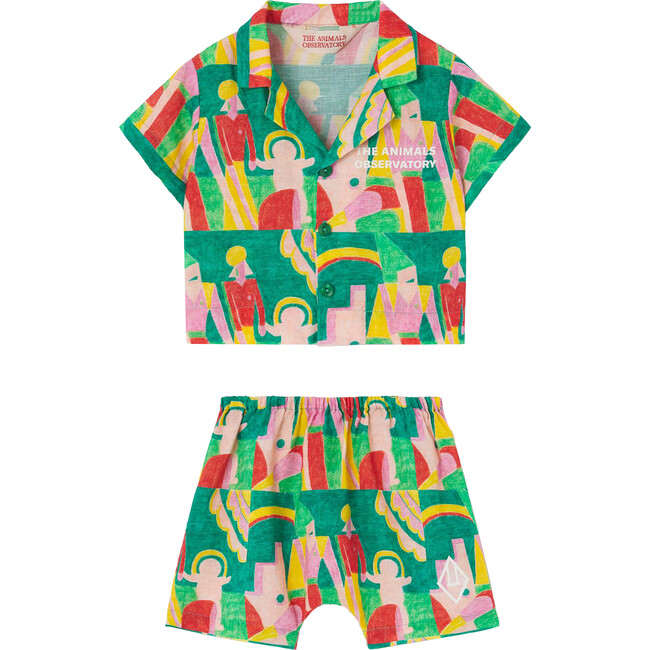 Magpie Baby Shirt & Short Set, Green