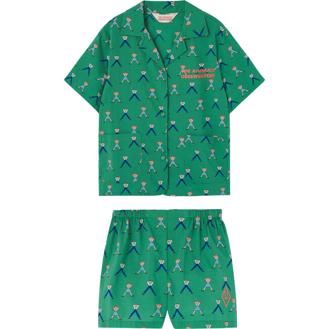 Magpie Men & Women Kids Regular Fit Short Sleeve Shirt & Short Set, Green