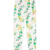 Elephant Flowers Kids Relaxed Fit Pants, White - Pants - 1 - thumbnail